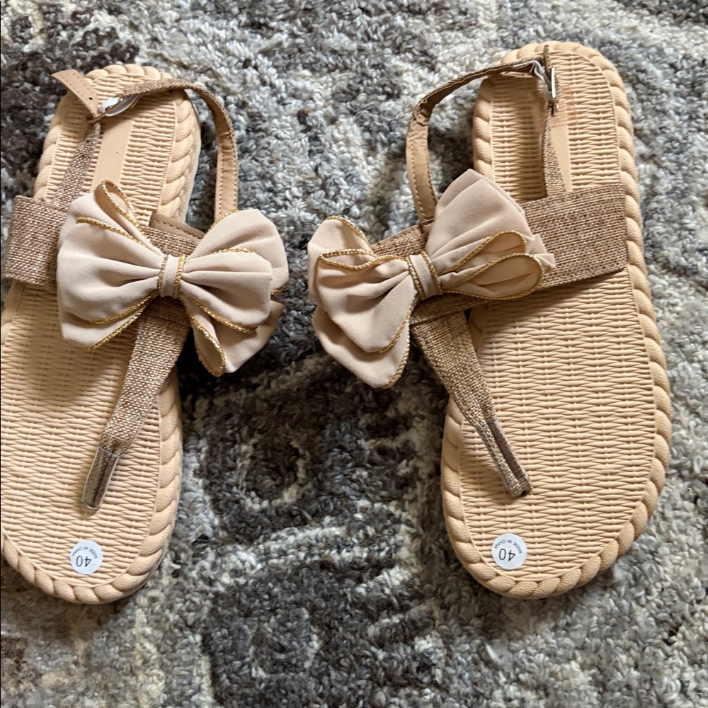 Memorial Day Flash sale price firm ❤️ Beige Bow Sandals